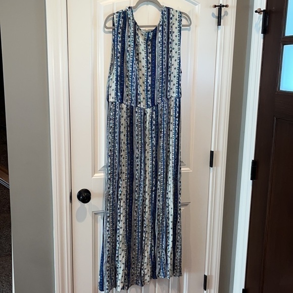 BOHO hippie Flowy blue floral maxi dress plus size 2x cottage core western - Picture 8 of 10